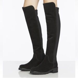 New La CANADIENNE Catey Black Suede Over the Knee Boots Size 7